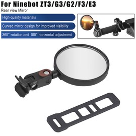 SKERTS Scooter Rear View Mirrors for Ninebot Black Rearview Mirrors Universal Fit for MAX G3, G30P, G2, G65, E3, E2 Plus II, E2 Pro, E2 Plus Scooter Accessories 2PCS