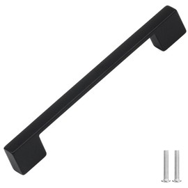 Decoranddecor Dimora D-Shape Cupboard Handles | Rectangular Kitchen Handles for Cupboards | Cabinet Pulls - 192mm, Matt Black