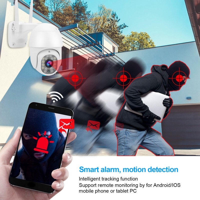 WiFi PTZ Cam 1080P Night Viewing Smart Track IP66 Waterproof