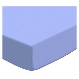 SheetWorld Round Crib Sheets - Solid Blue Woven - Made In USA