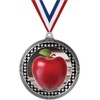 2.75" Apple Medal Award, Silver Vega Apple Team Trophy Award