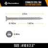 FM FastenMon #10x2-1/2 Stainless Steel Deck Screws, 304 Grade, 300