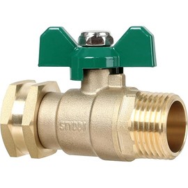 STYDDI Full Flow Brass Garden Hose Shut Off Valve, Heavy Duty 1-Way No Restricted-Flow Water Shut-Off Connector, 3/4” GHT High Flow Hose Ball Valve Adapter Coupling, Lawn Hose-end Flow Control Valve