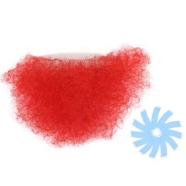 Sumumtor Red Color Fake Private Hair Men Chest Hair Handmade Biniki Synthetic Hair Body Hair Adding Hair Volume(Style F)