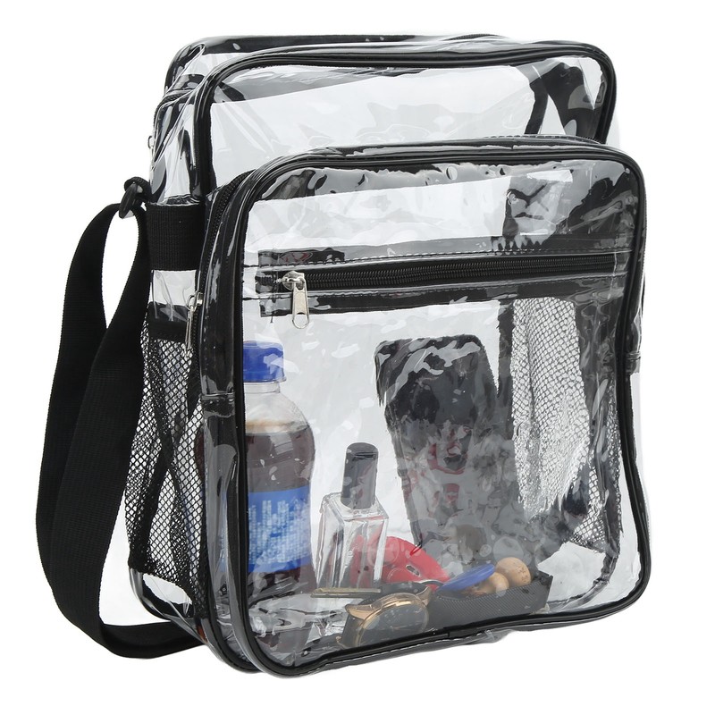 Clear Messenger Bag PVC Waterproof Visible Zipper Design Crossbody Tote