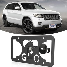 Front Bumper Tow Hook License Plate Mount Bracket fits for Jeep Compass MP/552, Grand Cherokee WK2,Grand Cherokee 4xe WL,Grand Wagoneer WS,Wagoneer WS,No Drill Front License Plate Bracket