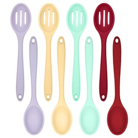 ELANE 8 Pcs Silicone Cooking Spoons Set,Mixing Spoons for Cooking Spoons for Nonstick Cookware Silicone Serving Spoons,Mixing Spoons for Cooking