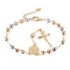 HZMAN 8.5inch St. Benedict Rosary Bead Cross Exorcism Bracelet Adjustable