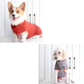 NACOCO Dog Sweaters with Bib Knitted Pet Cat Sweater Warm Dog Sweatshirt Dog Winter Clothes Kitten Puppy Sweater Vintage twist pet sweater for Bib Corgi Teddy Golden Retriever