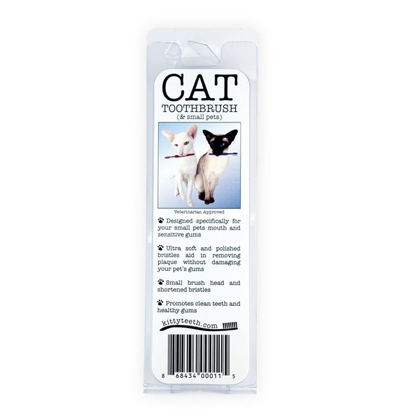 Kittyteeth Made in The USA - Pet Toothbrush Advanced Oral Hygiene Dental Care Low Bristle Profile & Small Brush Head