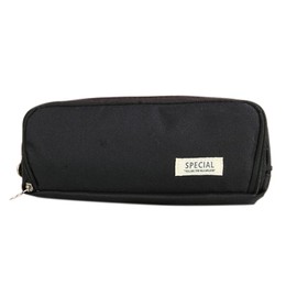 HEVIBK Pencil Case with 3 Compartments Large Capacity Pencil Case for School, Office (Black), black, Modern
