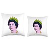 Elizabeth Pop Art Portrait Coronation Queen of England Throw Pillow