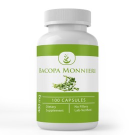 Pure Original Ingredients Bacopa Monnieri, (100 cápsulas) 100 puro, sin aditivos ni rellenos, verificado en laboratorio                               