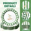 48 Pcs Silly Goose Paper Plates, Sage Green Stripe, 9