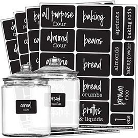 Talented Kitchen 128 Chalkboard Pantry Labels Kitchen Pantry Names Food Label Sticker for Containers, Chalkboard Labels Jar Labels Pantry Organization and Storage