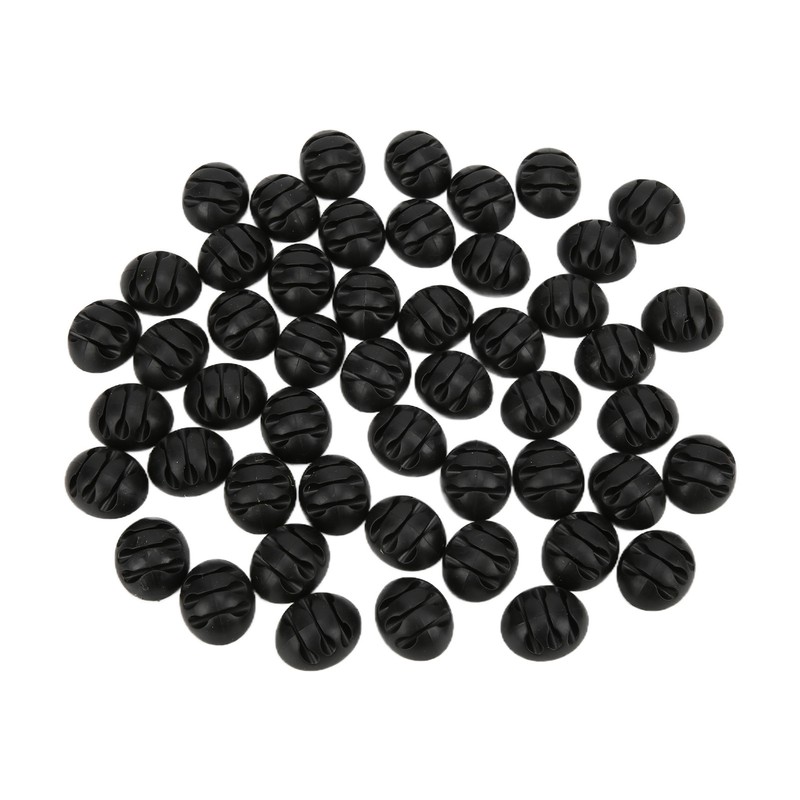 50pcs Cable Clip 3 Hole Silica Gel AntiCorrosion Black Adhesive