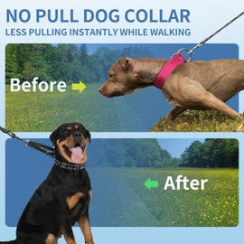 Mayerzon Prong Collar for Large Dogs Pitbull German Shepherd Doberman, No Pull Dog Collar with Martingale & Buckle, Adjustable Safety Walking Training