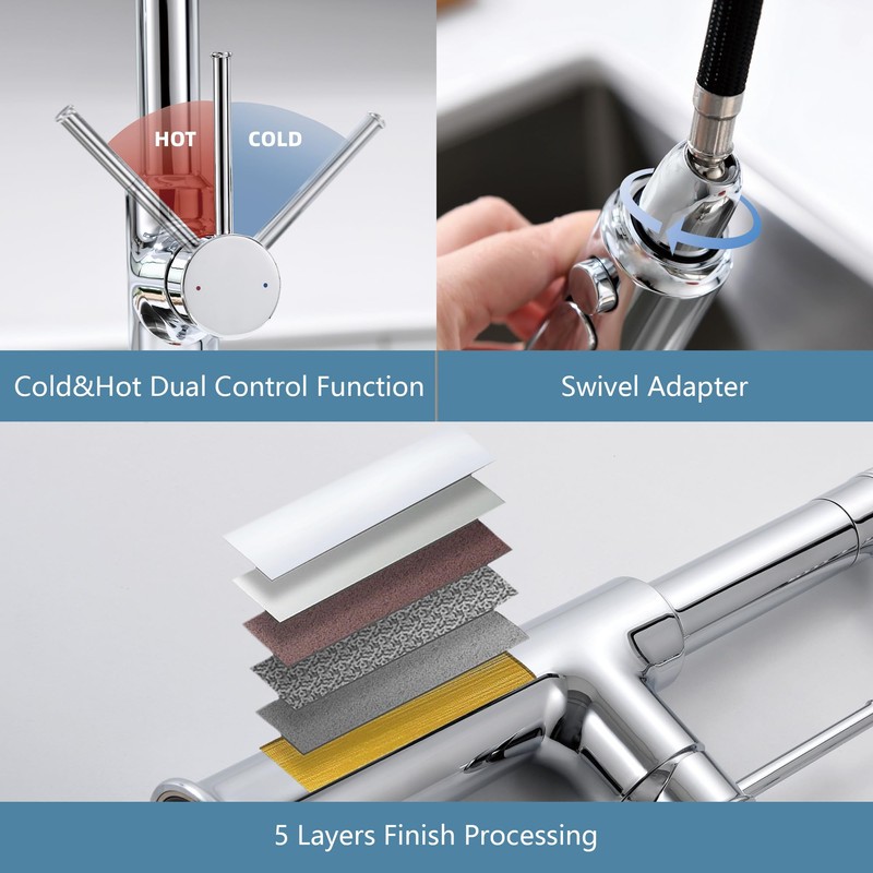Lavatrum 22‘’ Extra-Tall Polished Chrome Kitchen Faucets,Commercial High Arc Single