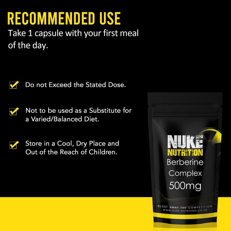 Nuke Nutrition Berberine Supplement 500mg | 120 Capsules