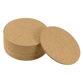 sourcing map Cork Coasters Wooden Trivet Drinks Mats, Round 4.7 Inch Diameter, 0.16 Inch Thick for Home Bar Kitchen Restaurant Lab, Yellow, Pack of 12