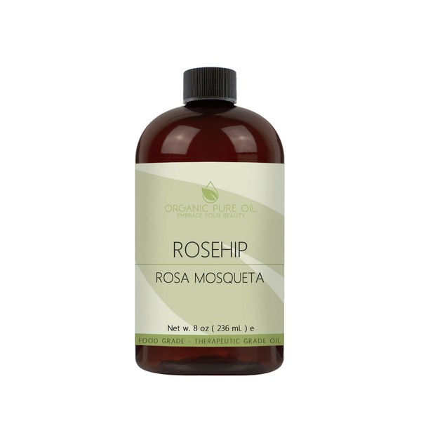 Rosehip Oil 100% Organically Sourced Hair Body Moisturize 8oz T Zone Unrefined