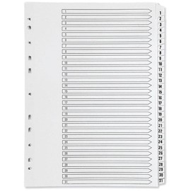 Q-Connect 1-31 Index Multi-punched Polypropylene White A4