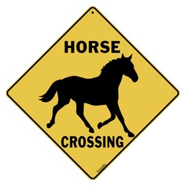 CROSSWALKS Horse Silhouette Crossing 12" X 12" Aluminum Sign (X351)
