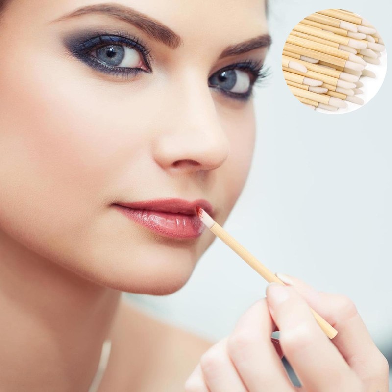 Lipstick Concealer Brushes Bamboo Lip Brushes Disposable Lip Brushes Lipstick