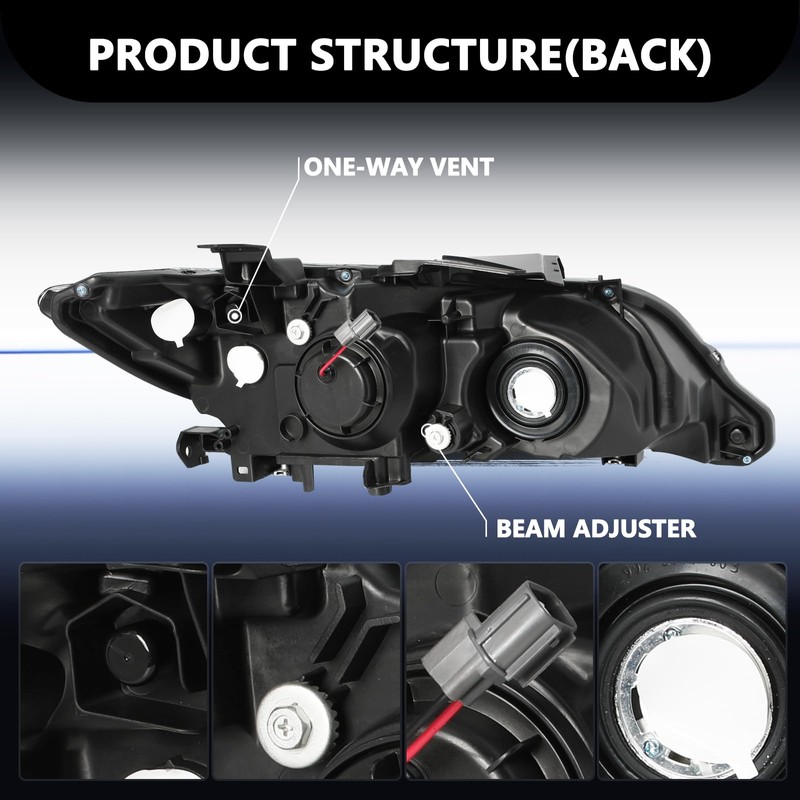 Aosky Headlight Assembly Compatible with [Halogen Type] 2013 2014 2015