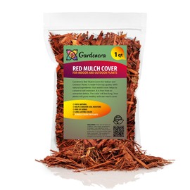 Gardenera Premium Red Mulch Cover - Enhance Your Landscape with Vibrant Color and Nutrient-Rich Benefits - 1 Quart
