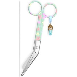 Nurse is Love Bandage Scissors Care Nurse Scissors Stainless Steel Sharp Rounded Tip for Rescue Scissors Trauma Scissors with Colourful Designs Nurse