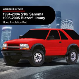 G-PLUS Front Hood Insulation Pad Compatible with Chevy S10/GMC Sanoma 1994-2004,Compatible with Chevy Blazer/GMC Jimmy 1995-2005 Black