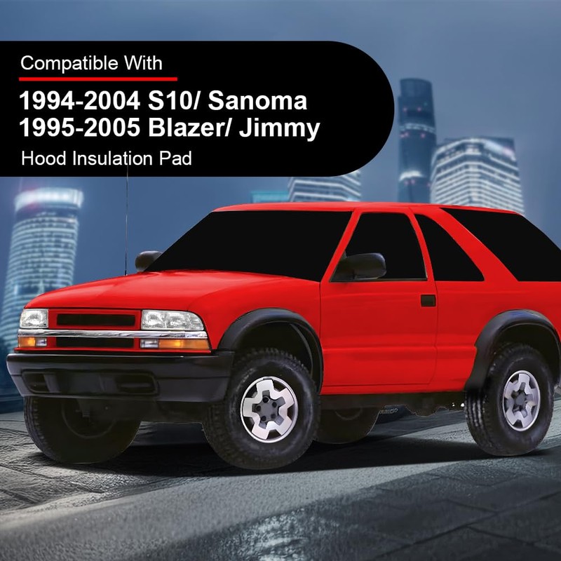G-PLUS Front Hood Insulation Pad Compatible with Chevy S10/GMC Sanoma