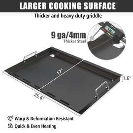 SafBbcue Full Size Griddle Inserts for Home Depot Nexgrill 720-0830H 720-0888 720-0783E Flat Top Griddle for Nexgrill Replacement Parts 720-0830 720-0958 720-0670A 720-0830D, Carbon Steel