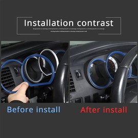 Dashboard Trim Ring Fit for Toyota Tacoma 2011-2014, Car Interior Tachometer Decoration Ring Cover, Aluminum alloy Instrument Panel Trim Frame Cover (Blue)