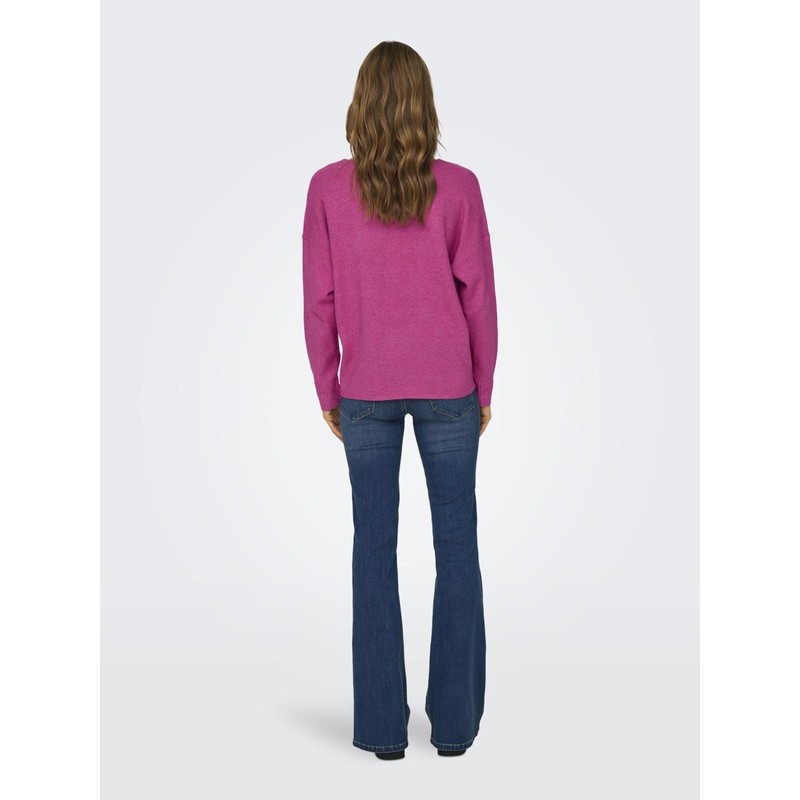 ONLY Women's Onlrica Life L/S V-Neck Jumper KNT Noos, Raspberry