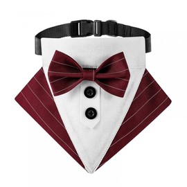 Dog Bow Tie Collar Bandana Adjustable Formal Dog Tuxedo Collar Pet Wedding Scarf with Bow Tie for Boys Dog Wedding Grooming Birthday Gift