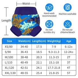 BIG ELEPHANT Reusable Baby Swim Diapers - 3 Pack for Boys – Adjustable, Easy to Wash, Soft & Waterproof, 3T