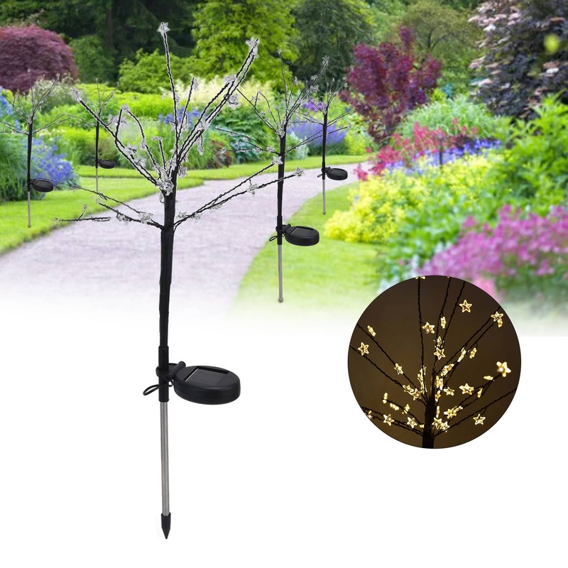 2PCS Solar Lawn Light LED Star Lawn Light Waterproof 2-Mode
