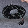 Unbranded Rainbow Black Obsidian 108 Mala Prayer Beads Necklace Healing