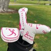 Giggle Golf Mallet Putter Cover, PU Leather with Embroidered Designs