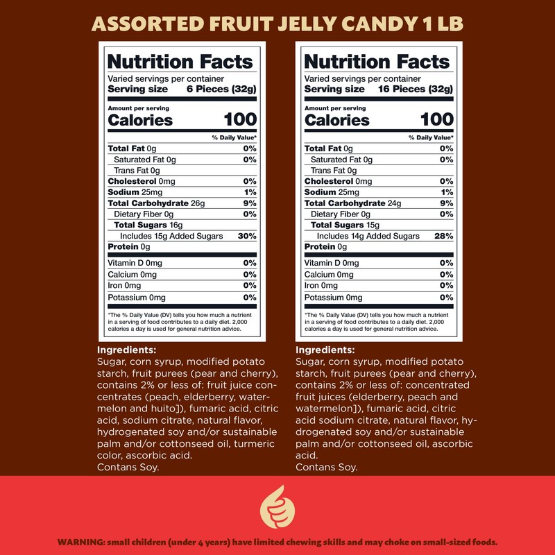 Sour Fruit Jelly Candy Mix | 1 Pound Bag |