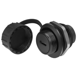 QIANRENON 10Gbps USB C Waterproof Data Adapter USB Type C 3.1 Female to Female Panel Mount Waterproof Connector USB C Feedthrough Bulkhead Mount Socket 50V/1.5A, for Outdoor Data Transfer/Charging