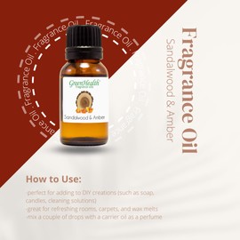 1 fl oz Sandalwood & Amber Fragrance Oil (Glass Bottle w/Euro Dropper) - GreenHealth