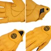 mjmoto Classic Leather Motorcycle Gloves Perforated Men Yellow Road Road