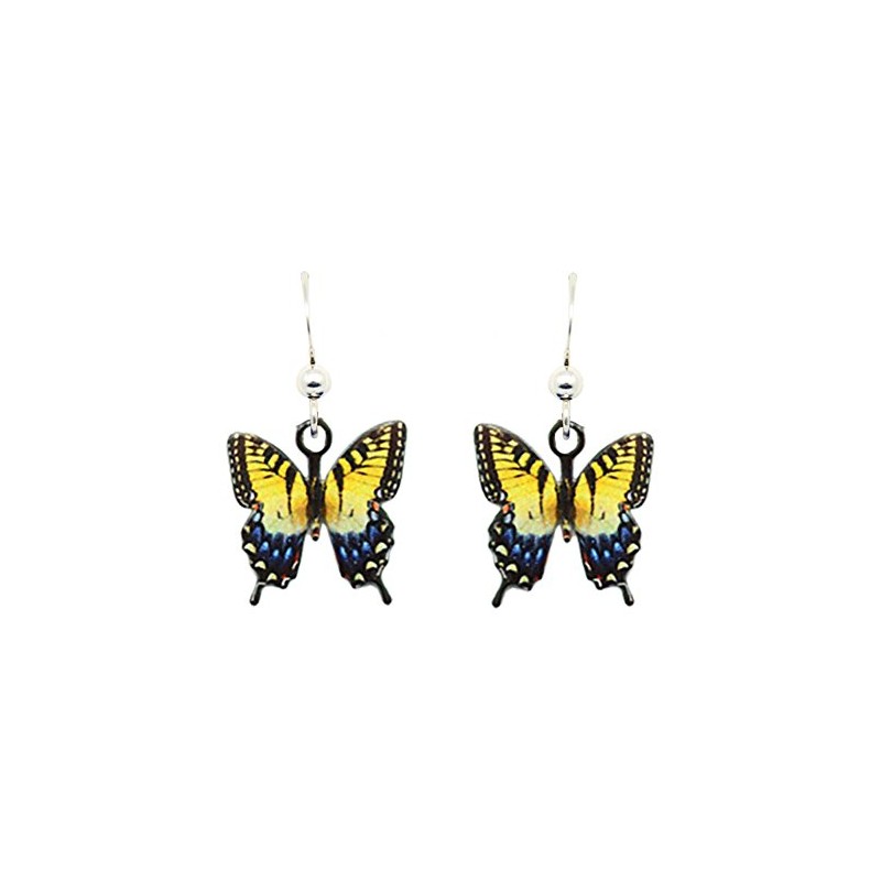 Swallowtail Butterfly Earrings by d'ears Non-Tarnish Sterling Silver French Hook