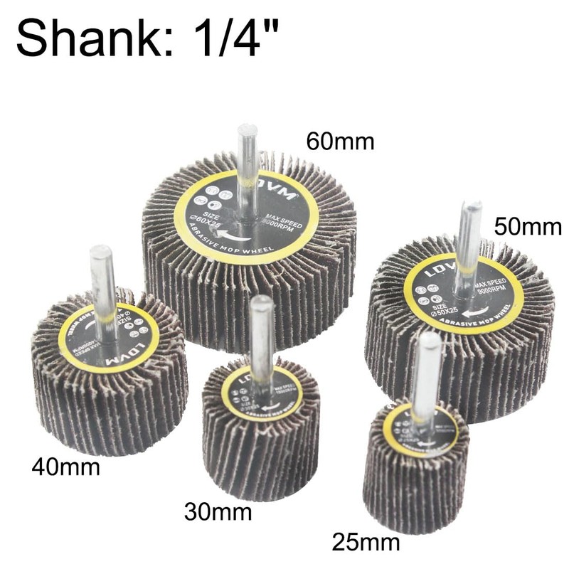 Fixtronic 15 Pcs Flap Wheels Sander, 1/4'' Shank Abrasive Flap