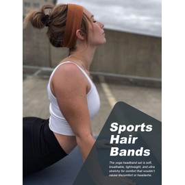 DRESHOW 8 Pack Sports Headbands for Women Non-Slip Stretchy Fashion HairBand Curly Hair Headband Soft Hair Accessories for Daily Wear Workout Yoga Running