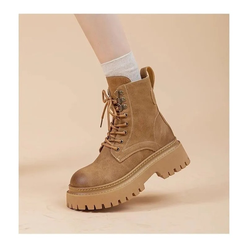 Botas Martin Retro Con Suela Gruesa A Media Pantorrilla Para