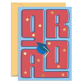 Sweetzer & Orange Graduation Card with Gold Foil – 5”x7” Premium Grad with Envelope – Thick Cardstock 300gsm – Graduation Card with Interior Greeting – Elegant Congratulations for All Grads